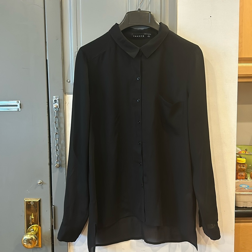 Sheer Black button up
